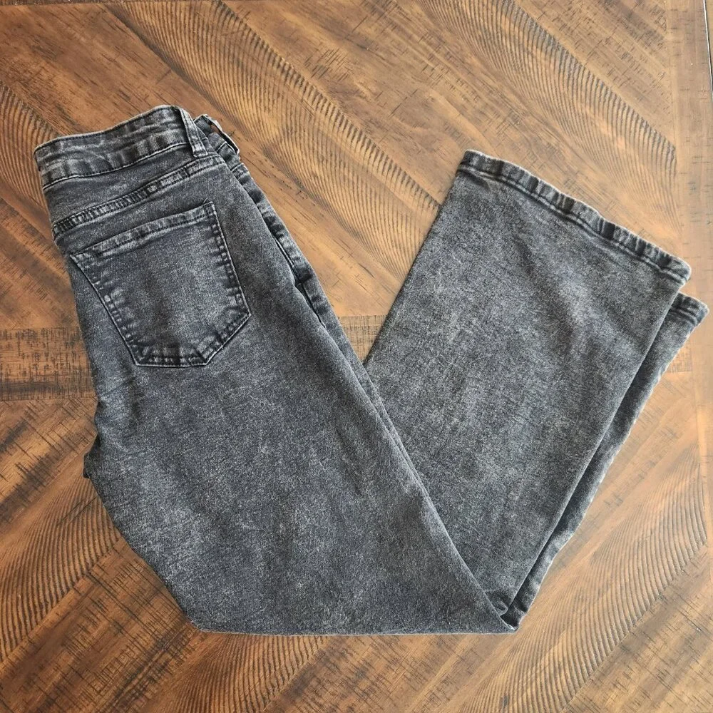 Rise Supply Co Black Acid Wash Stretch Mid-Rise Straight Leg Jeans | Size 7